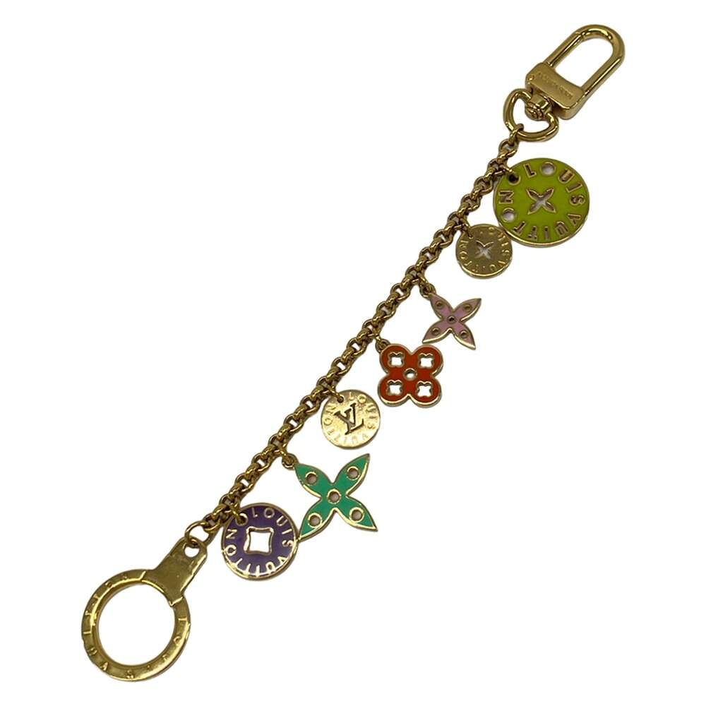 Louis Vuitton Porto Cle Chenne Looping Bag Charm M66005 Gold Purple Multi